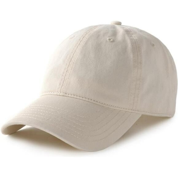 Vintage Unisex Washed Cotton Baseball Cap Adjustable Dad Hat Ponytail Hole - Picture 1 of 8